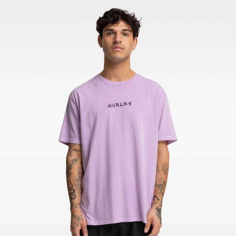 Tees * | Hurley Destroy Tee Mens In Orchid Bloom Purple