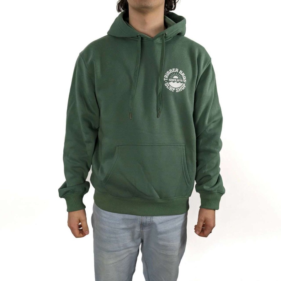 Jumpers & Hoodies * | Trigger Bros Since 1970 Hoodie Mens In Sage Green