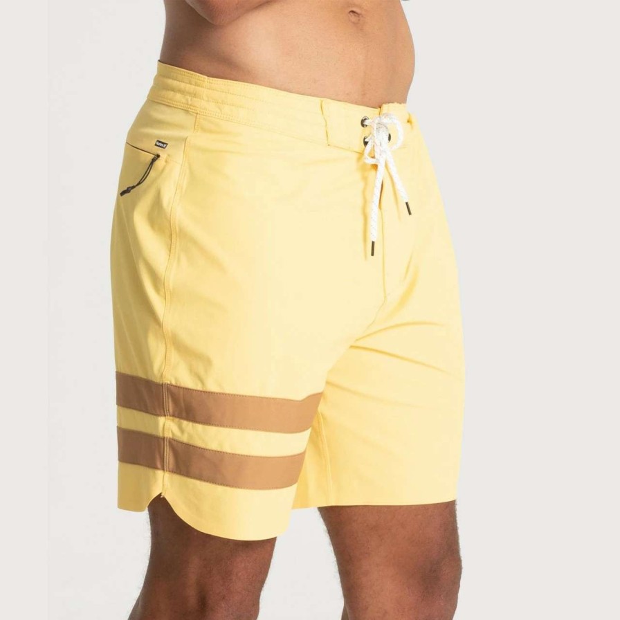 Bottoms * | Hurley Phantom+ Block Party Ren 18In Boardshort Mens In Buttersauce Yellow