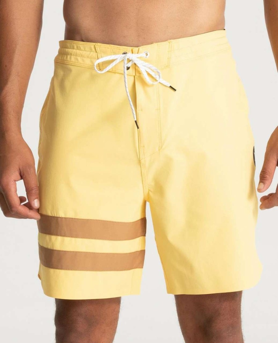 Bottoms * | Hurley Phantom+ Block Party Ren 18In Boardshort Mens In Buttersauce Yellow