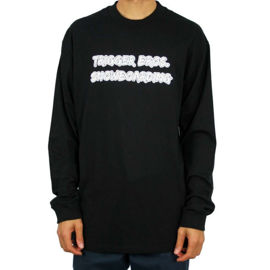 Tees * | Trigger Bros Shreddin & Sleddin Long Sleeve Tee Mens In Black