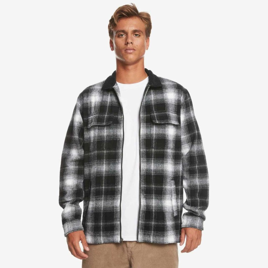 Shirts * | Quiksilver Quarrywood Long Sleeve Shirt Mens In Black