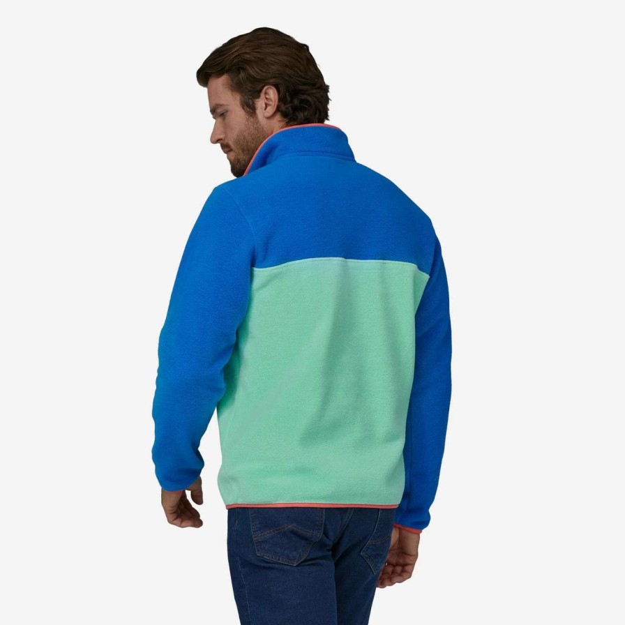 Jumpers & Hoodies * | Patagonia Lw Synch Snap-T Pullover Fleece Mens In Early Teal Blue