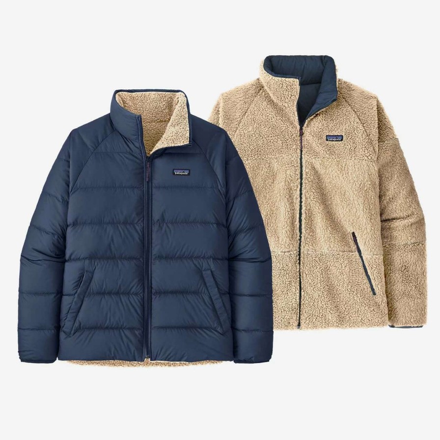 Jackets * | Patagonia Reversible Silent Down Jacket Mens In New Navy Blue