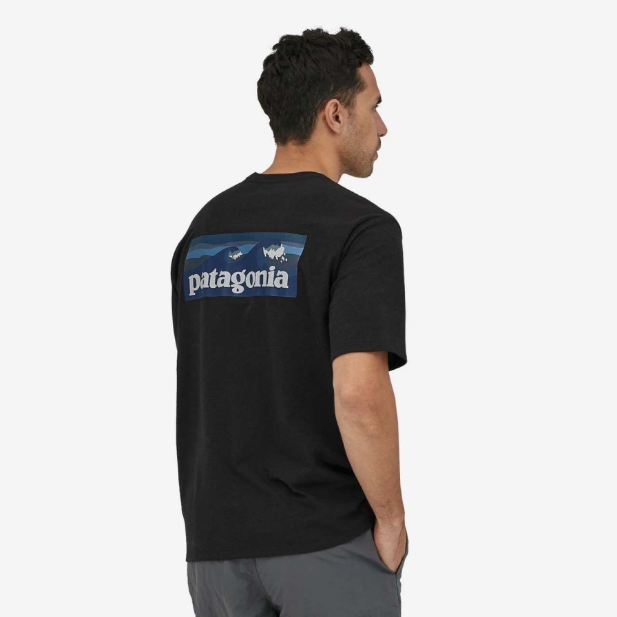 Tees * | Patagonia Boardshort Logo Pocket Responsibili-Tee Mens In Ink Black