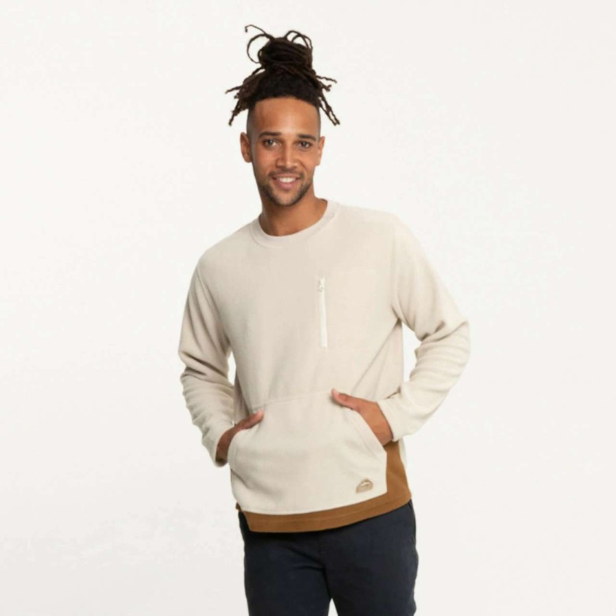 Jumpers & Hoodies * | Hurley Capetown Windchill Crew Mens In Barley Bone Beige