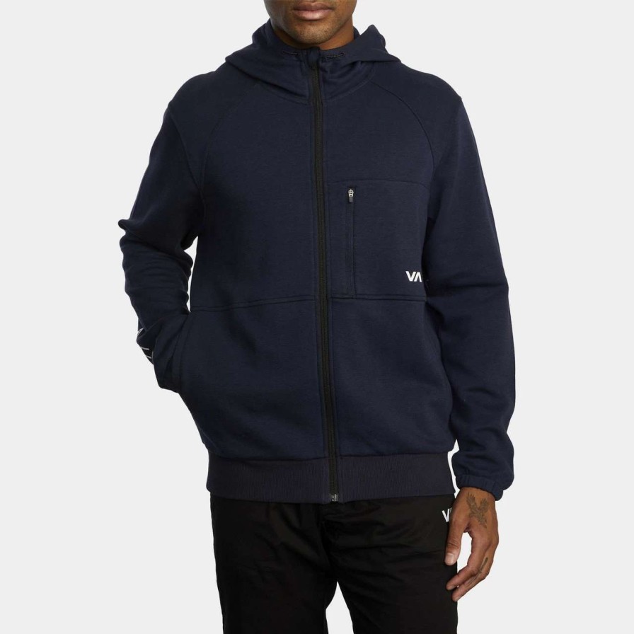 Jumpers & Hoodies * | Rvca Tech Fleece Ii Hoodie Mens In Navy Blue