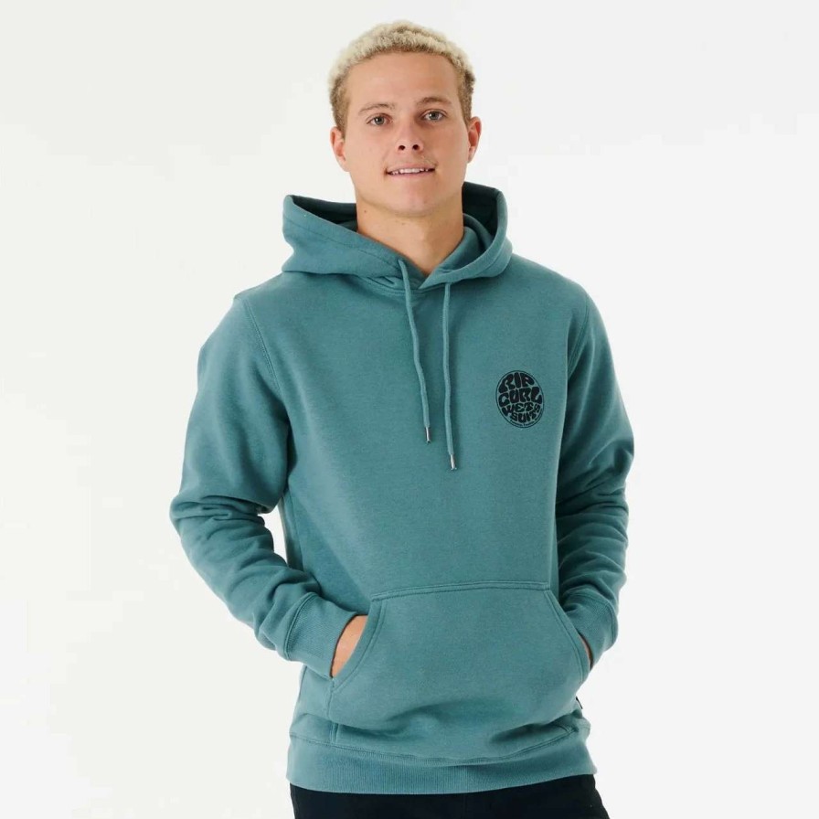 Jumpers & Hoodies * | Rip Curl Wetsuit Icon Hoodie Mens In Stone Blue