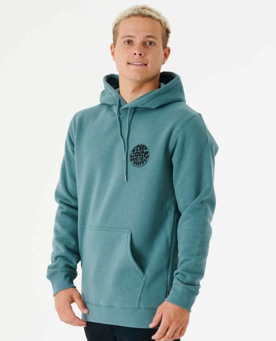 Jumpers & Hoodies * | Rip Curl Wetsuit Icon Hoodie Mens In Stone Blue