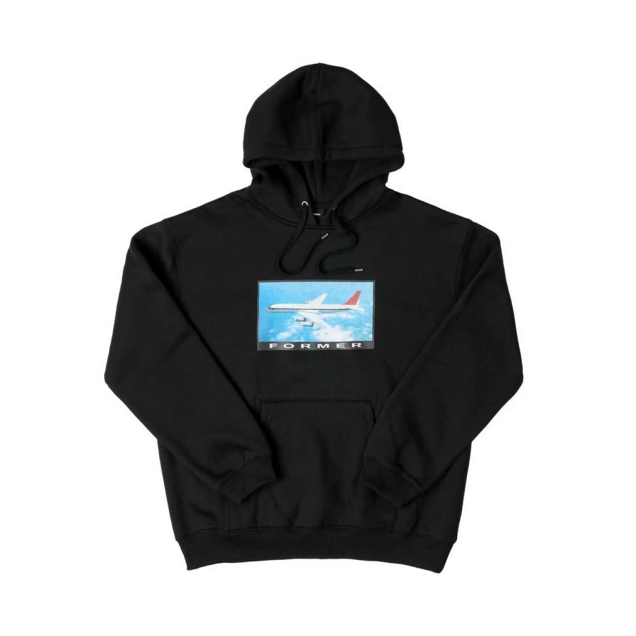 Jumpers & Hoodies * | Former Hover Hoodie Mens In Black