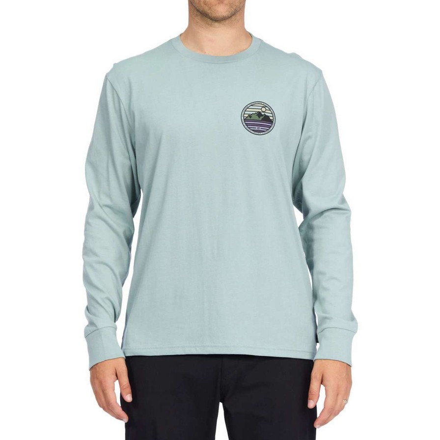 Tees * | Billabong Rockies Long Sleeve Tee Mens In Agave Blue