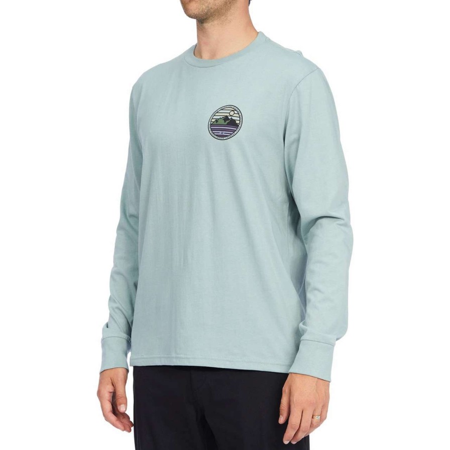 Tees * | Billabong Rockies Long Sleeve Tee Mens In Agave Blue