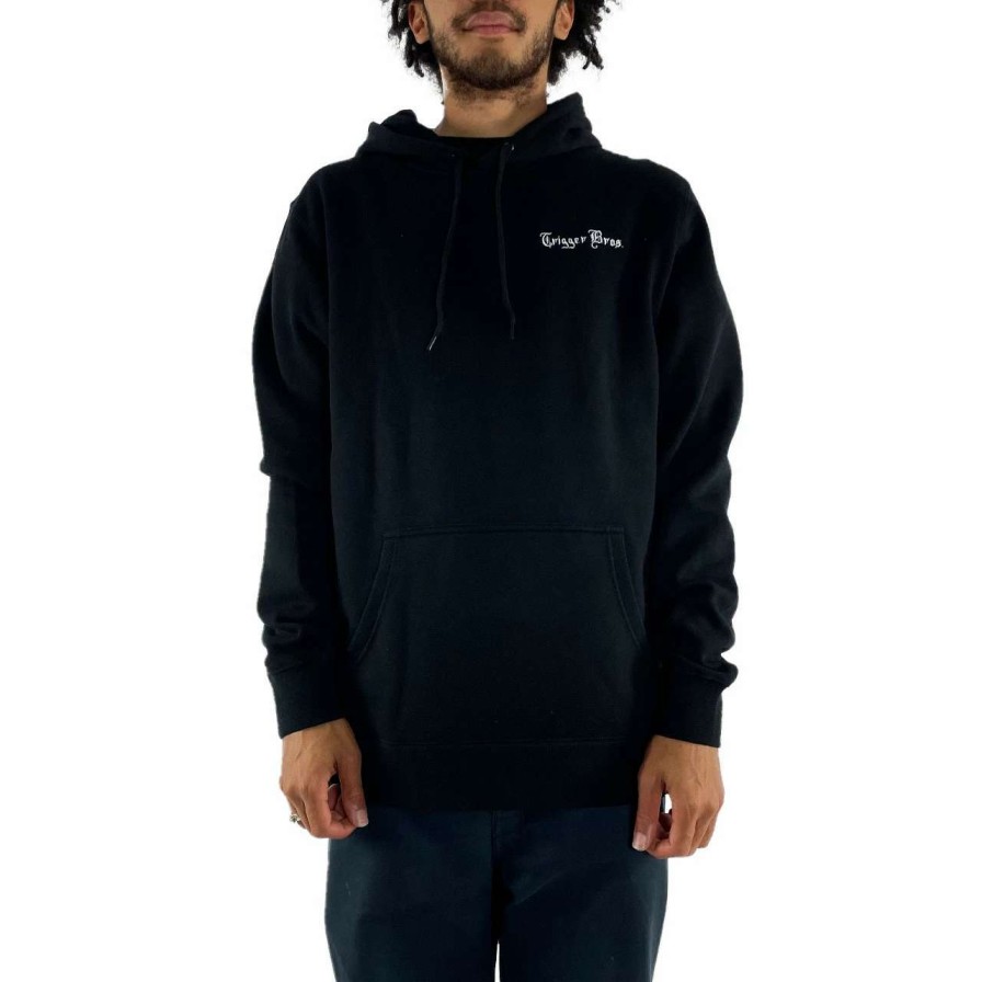 Jumpers & Hoodies * | Trigger Bros Embroidered Fleece Hoodie Mens In Black