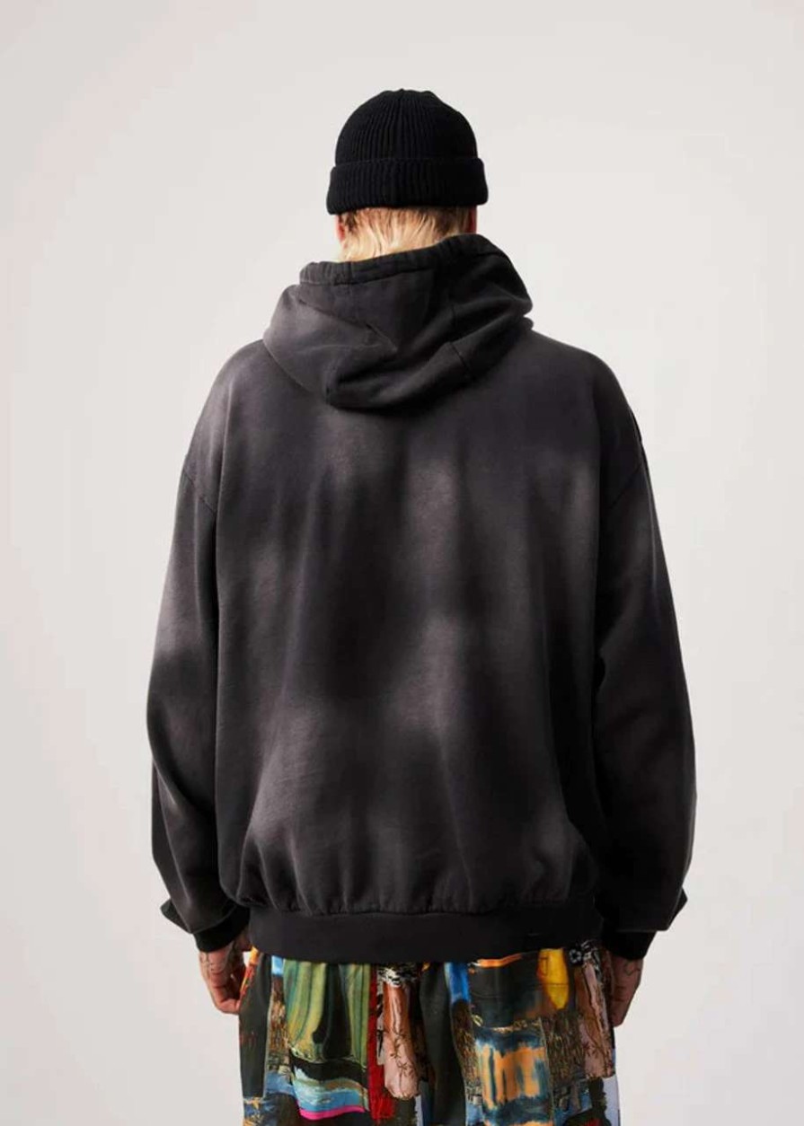 Jumpers & Hoodies * | Afends Millions Recycled Hoodie Mens In Worn Black