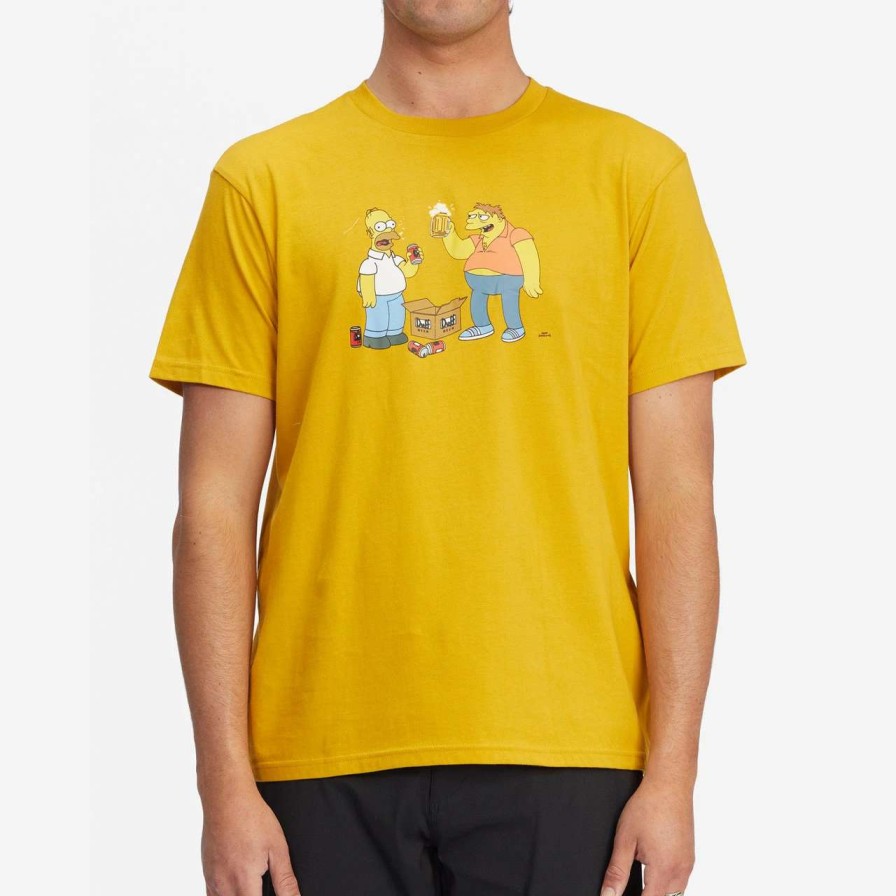 Tees * | Billabong The Simpsons Duff Buds Tee Mens In Mustard Yellow