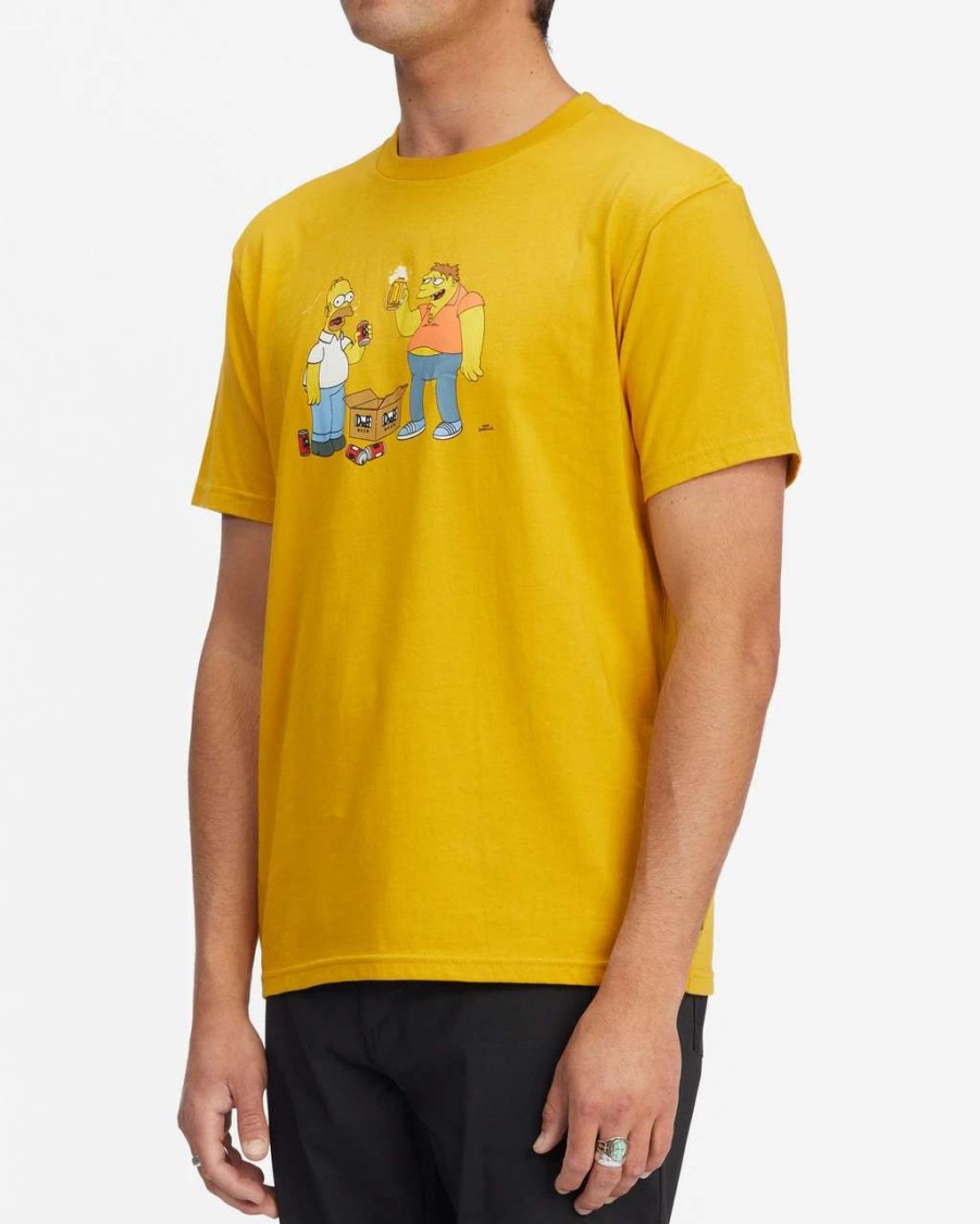 Tees * | Billabong The Simpsons Duff Buds Tee Mens In Mustard Yellow