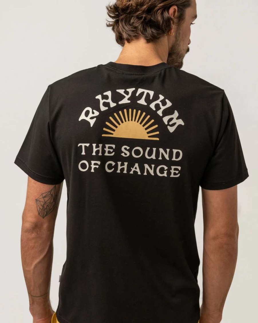 Tees * | Rhythm Awake Tee Mens In Black