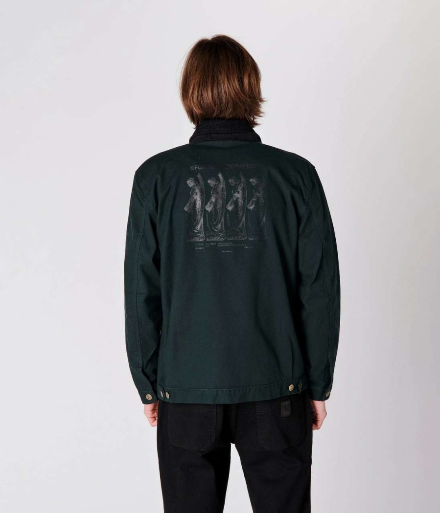 Jackets * | Former Distend Canvas Jacket Mens In Emerald Green