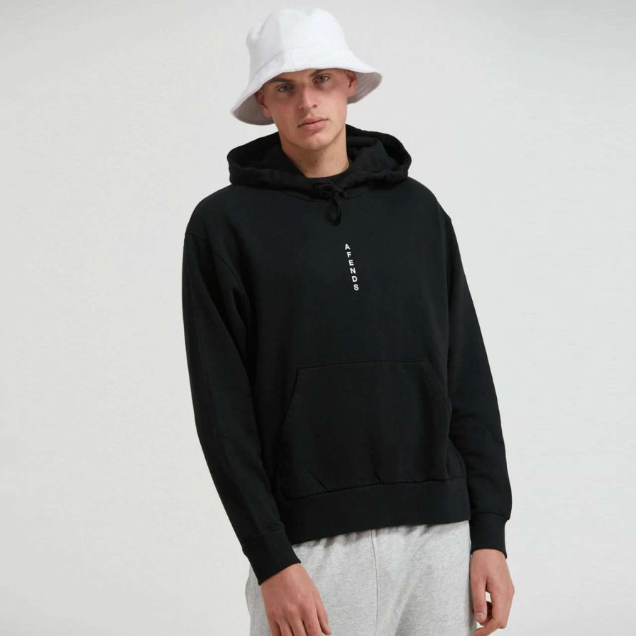 Jumpers & Hoodies * | Afends Machine Recycled Hoodie Mens In Black