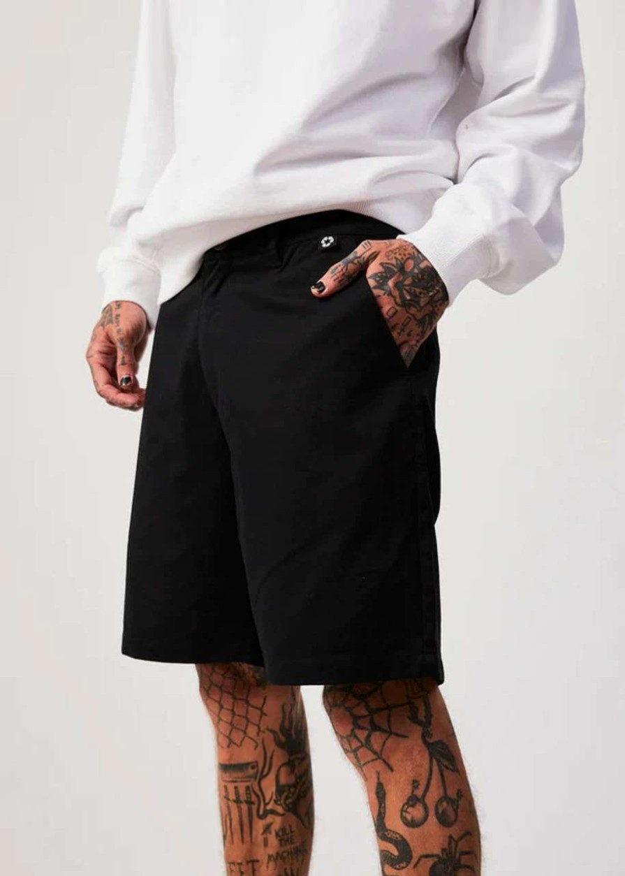 Bottoms * | Afends Ninety Twos Recycled Fixed Waist Short Mens In Black