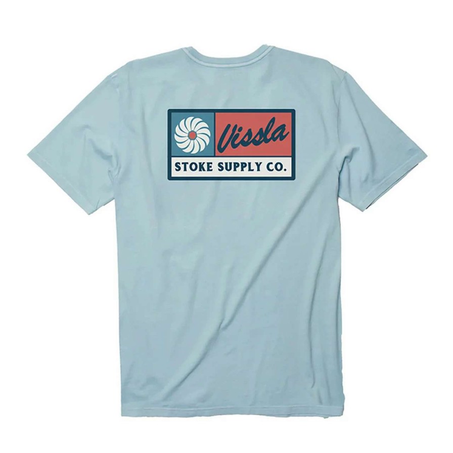 Tees * | Vissla Hvac Tee Mens In Ice Blue