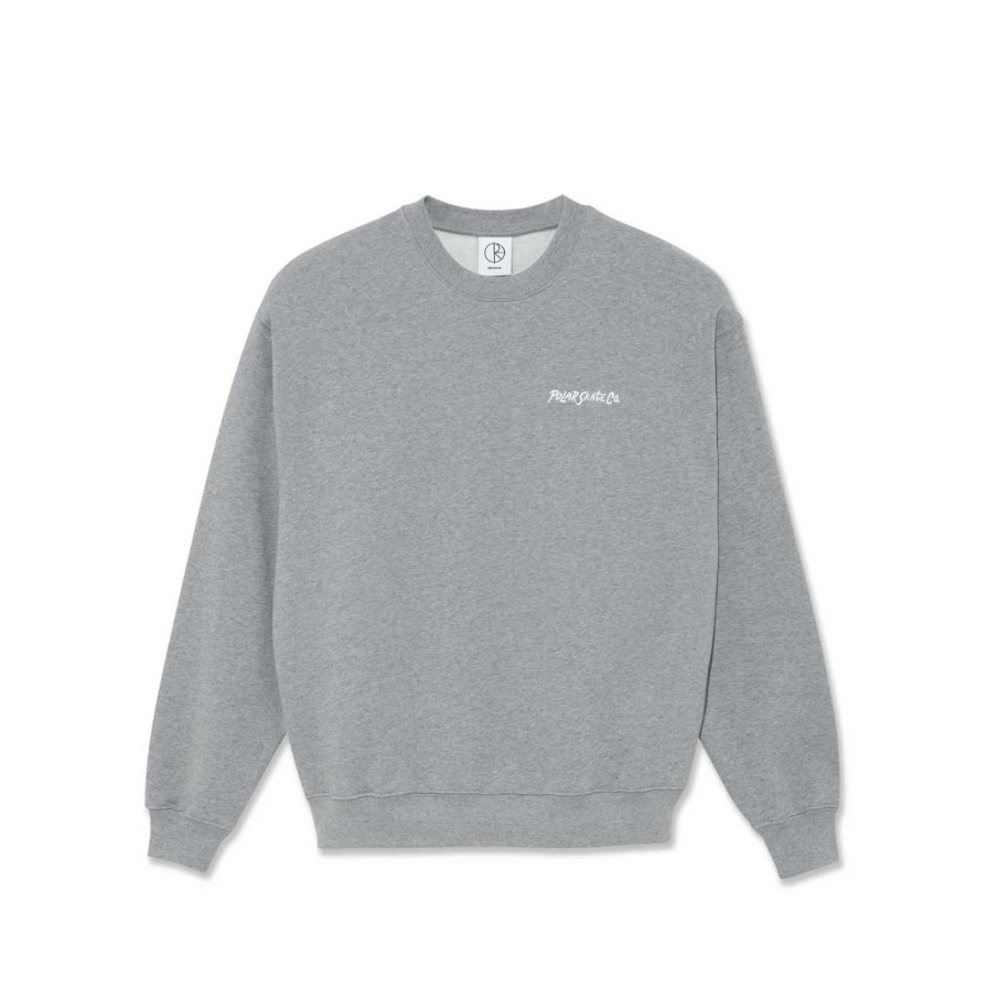 Jumpers & Hoodies * | Polar Skate Co Surf Logo Crew Mens In Heather Grey