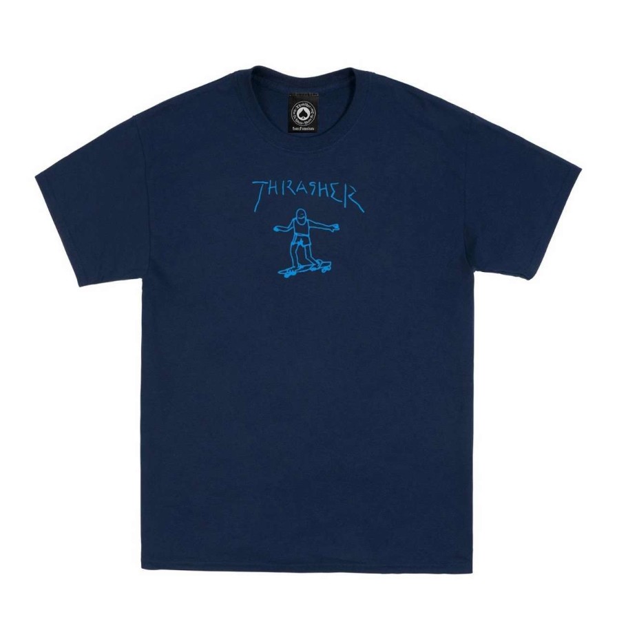 Tees * | Thrasher Gonz Logo Tee Mens In Navy Light Blue