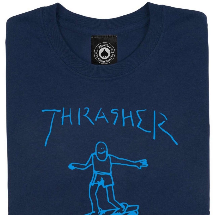 Tees * | Thrasher Gonz Logo Tee Mens In Navy Light Blue