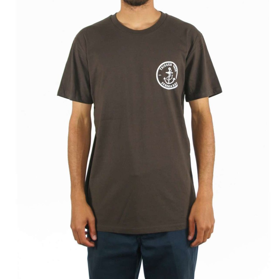 Tees * | Trigger Bros Anchor Tee Mens In Dark Chocolate Brown