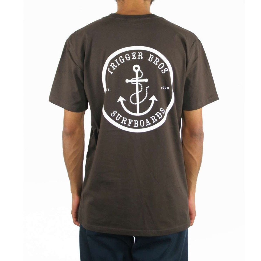 Tees * | Trigger Bros Anchor Tee Mens In Dark Chocolate Brown