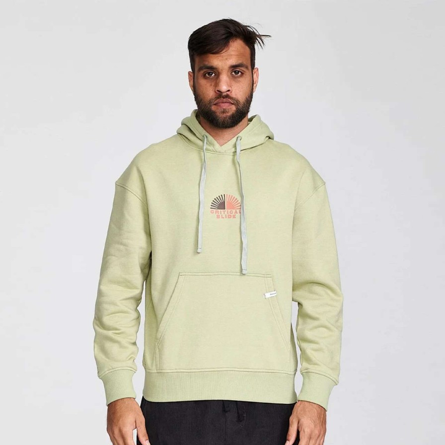 Jumpers & Hoodies * | The Critical Slide Society Sunrise Hoodie Mens In Sage Green