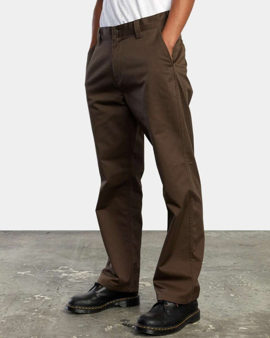 Bottoms * | Rvca Americana Chino Pant Mens In Chocolate Brown