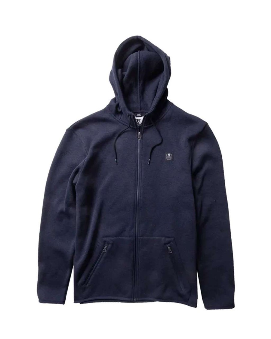 Jumpers & Hoodies * | Vissla Shepen Zip Hoodie Mens In Dark Naval Blue