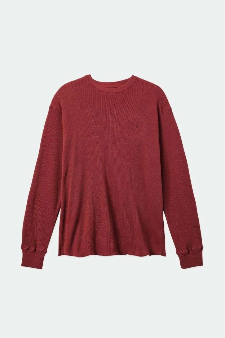 Tees * | Brixton Reserve Thermal Long Sleeve Tee Mens In Mahogany Red