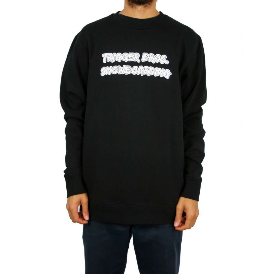 Jumpers & Hoodies * | Trigger Bros Shreddin & Sleddin Crew Mens In Black