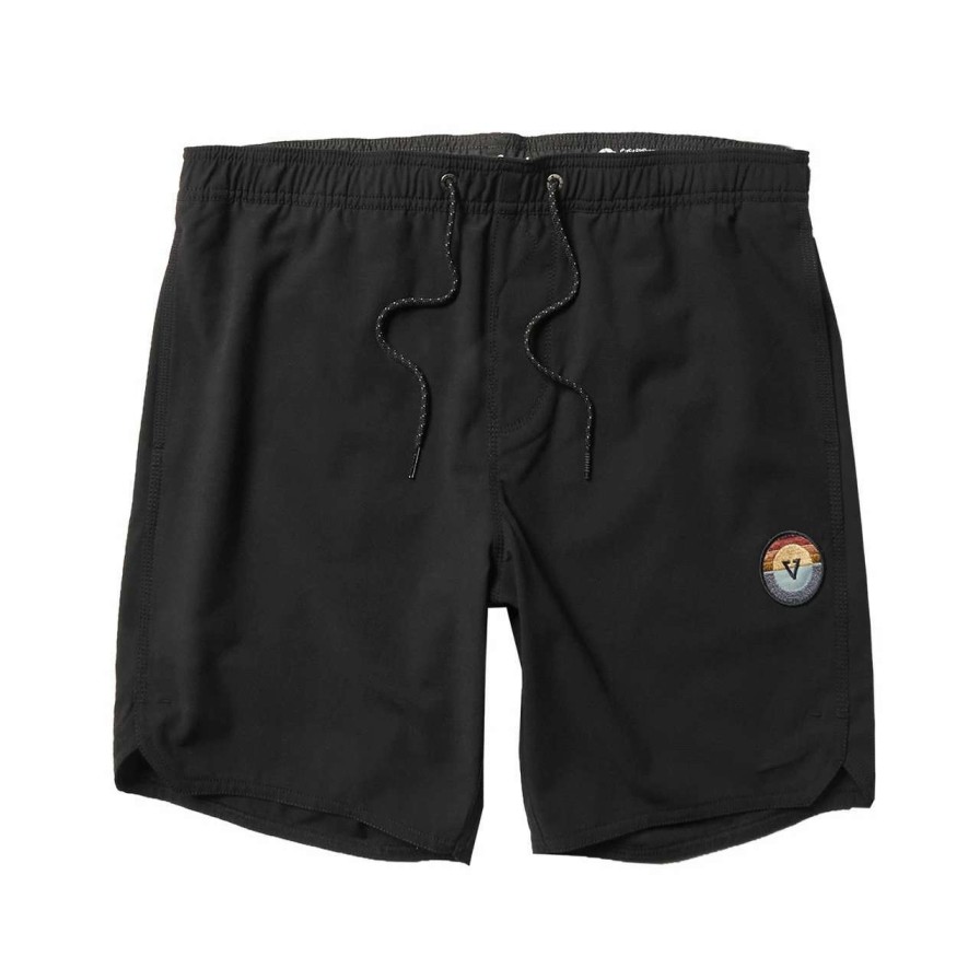 Bottoms * | Vissla Solid Sets 17.5In Ecolastic Boardshort Mens In 2 Black