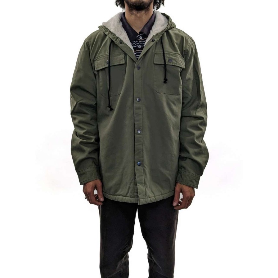 Jackets * | Trigger Bros Daybreak Sherpa Jacket Mens In Military Green