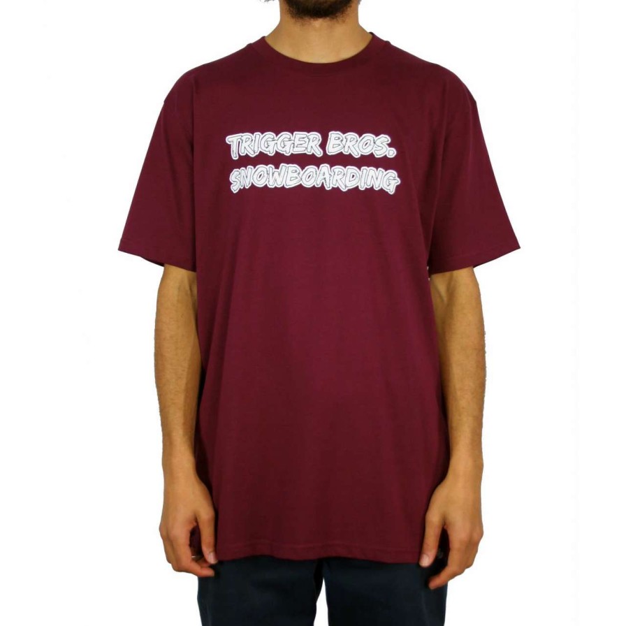 Tees * | Trigger Bros Sh Din & Sleddin Tee Mens In Burgundy Red