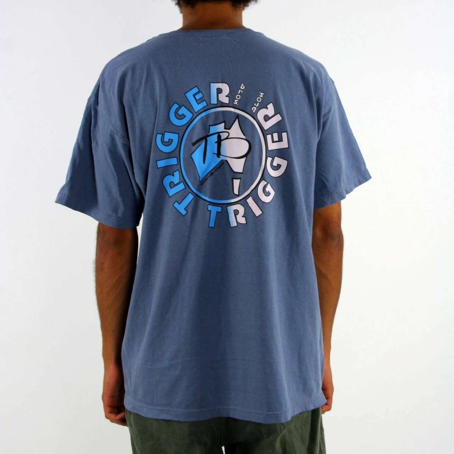 Tees * | Trigger Bros Circle Map Tee Mens In Jean Blue