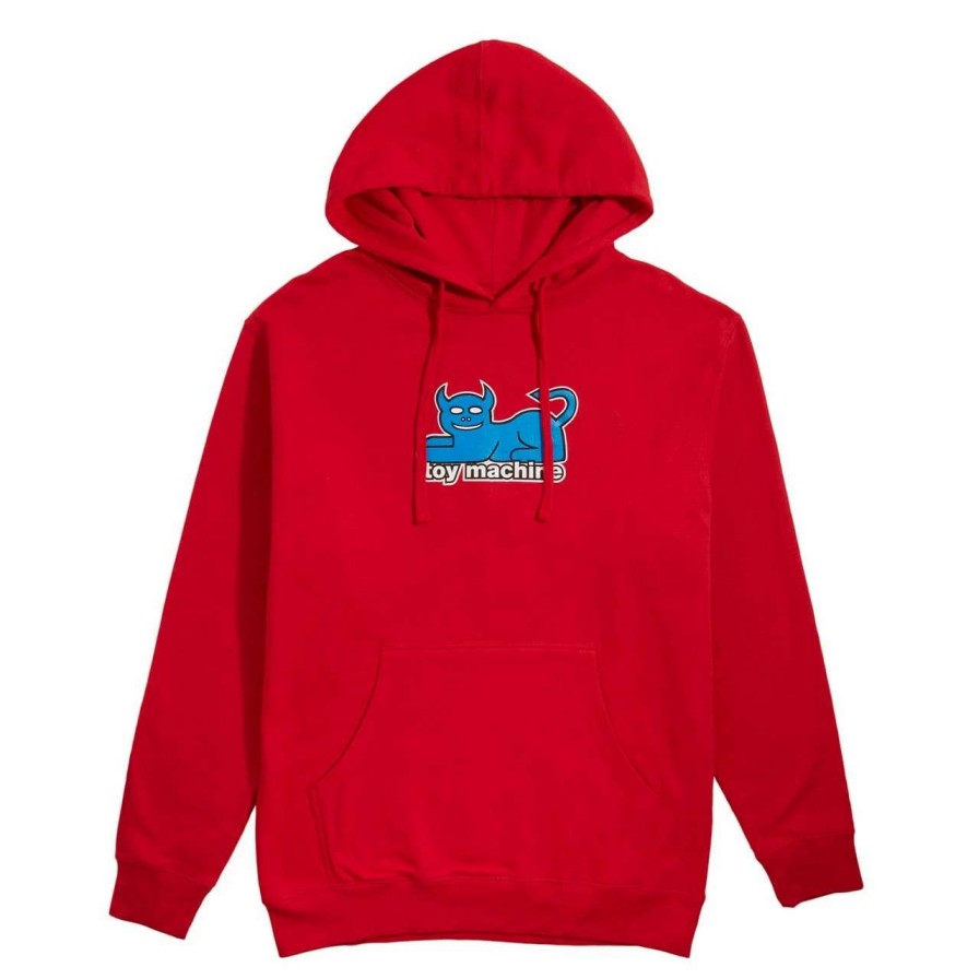 Jumpers & Hoodies * | Toy Machine Devil Cat 90S Hoodie Mens In Red