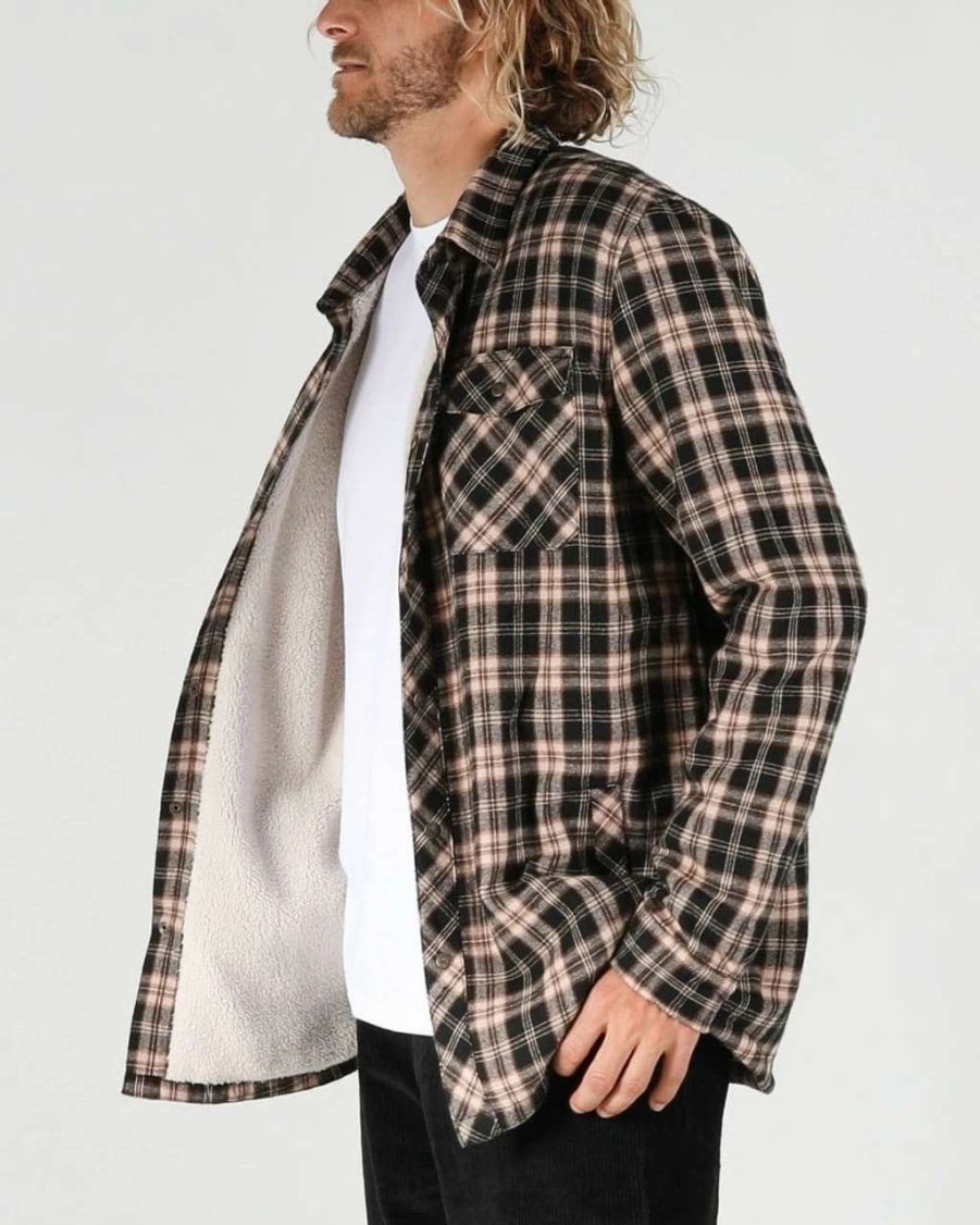 Shirts * | Town & Country Canyon Sherpa Flannel Shirt Mens In Earth Brown