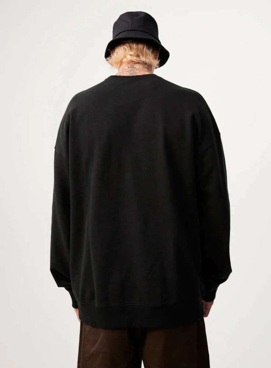 Jumpers & Hoodies * | Afends Sativa Hemp Crew Jumper Mens In Black