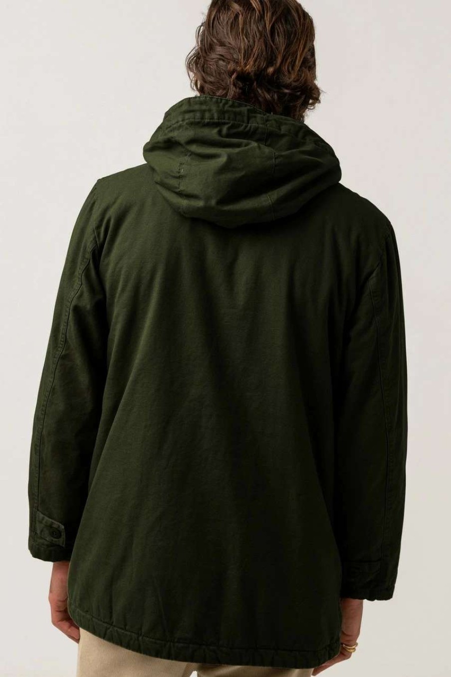 Jackets * | Rhythm M22 Parka Jacket Mens In Olive Green