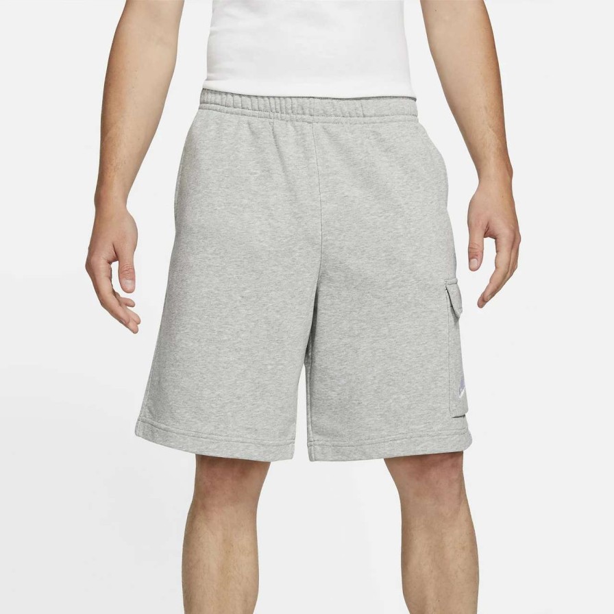 Bottoms * | Nike Sportswear Club French Terry Cargo Short Mens In Dark Heather Silver Grey