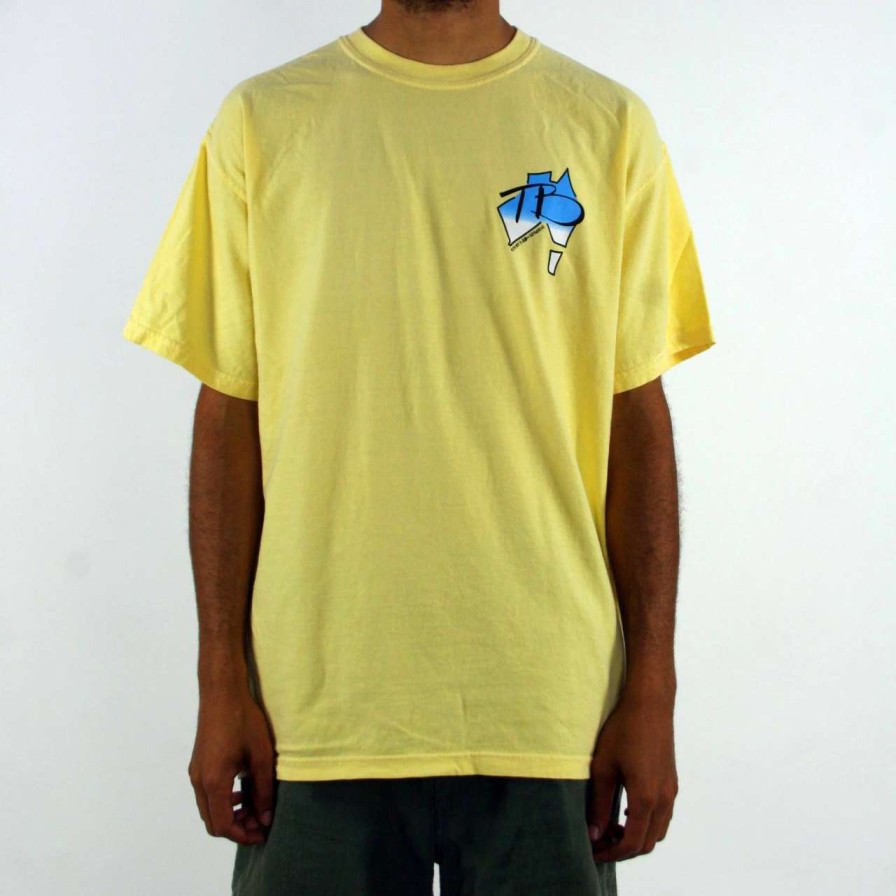 Tees * | Trigger Bros Circle Map Tee Mens In Butter Yellow