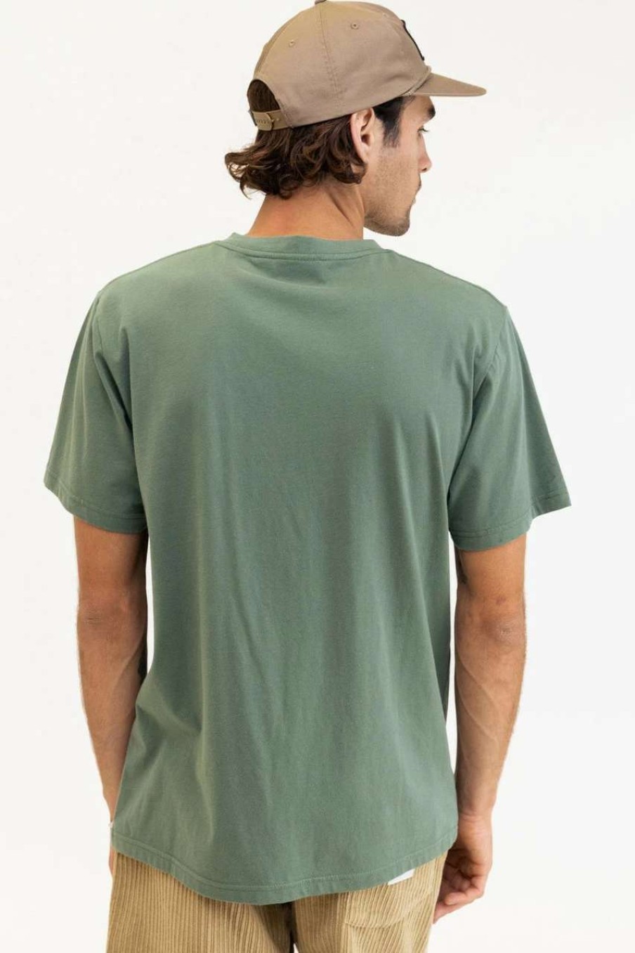 Tees * | Rhythm Embroidered Pocket Tee Mens In Agave Green