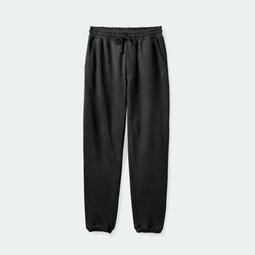 Bottoms * | Brixton Reserve Jogger Pant Mens In Vintage Wash Black