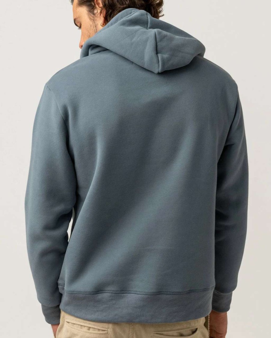 Jumpers & Hoodies * | Rhythm Sundown Fleece Hood Mens In Slate Grey