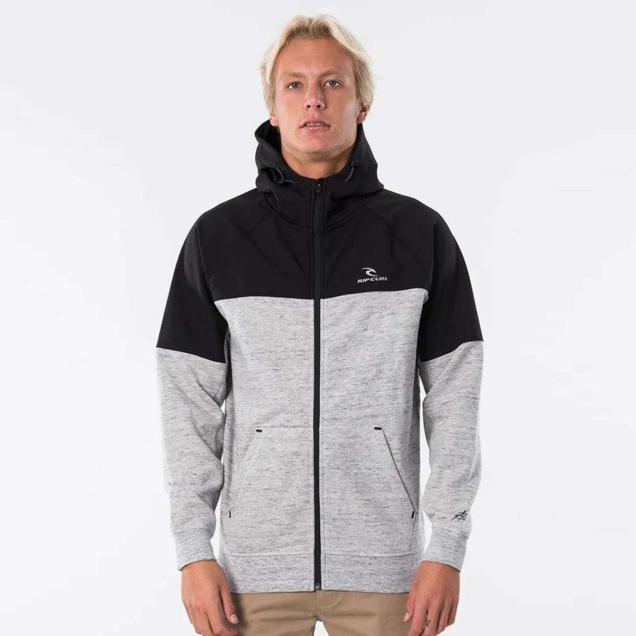 Jumpers & Hoodies * | Rip Curl Anti Series Viral Zip Thru Hoodie Mens In Grey Marle