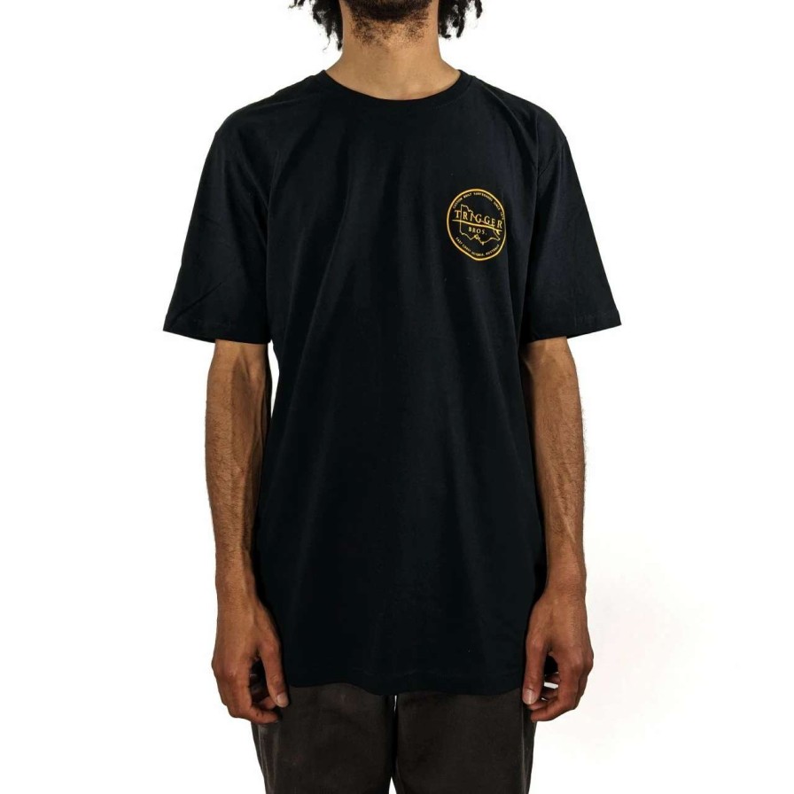 Tees * | Trigger Bros East Coast Outline Tee Mens In Gold Black